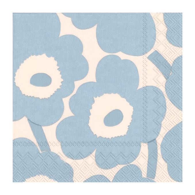 Tovaglioli Unikko 33x33 cm confezione da 20 - Cream light blue - Marimekko