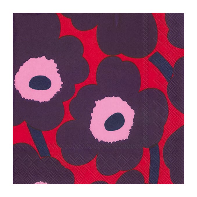 Tovaglioli Unikko 33x33 cm confezione da 20 - Rosso-blu - Marimekko