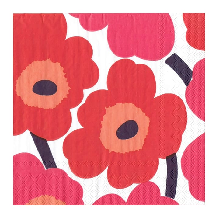 Tovaglioli Unikko 33x33 cm confezione da 20 - rosso - Marimekko