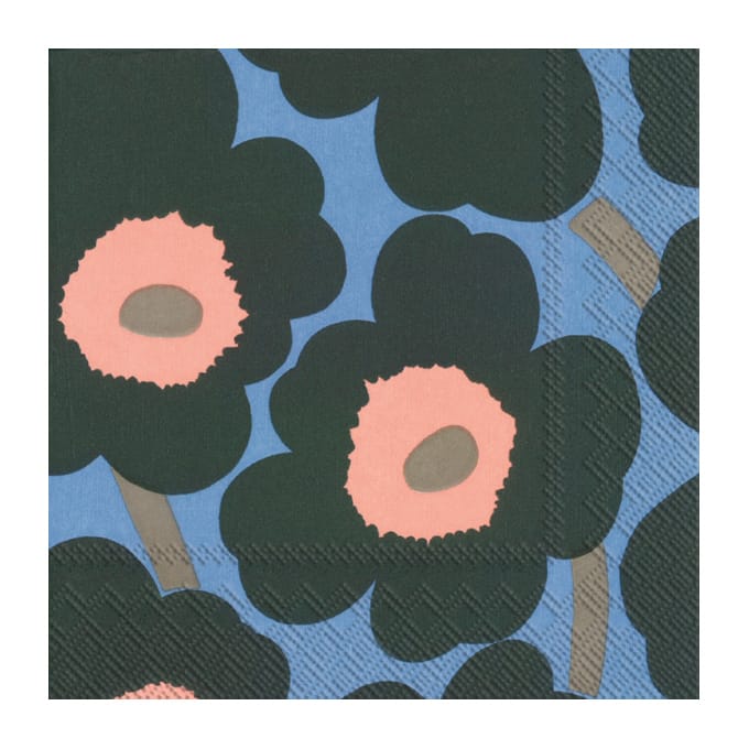 Tovaglioli Unikko 33x33 cm confezione da 20 - Verde-blu - Marimekko