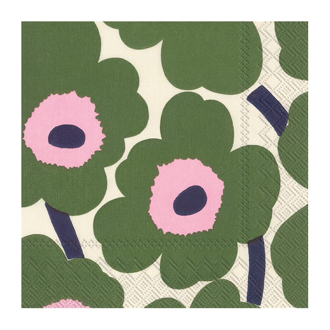 Tovaglioli Unikko 33x33 cm confezione da 20 - Verde scuro - Marimekko