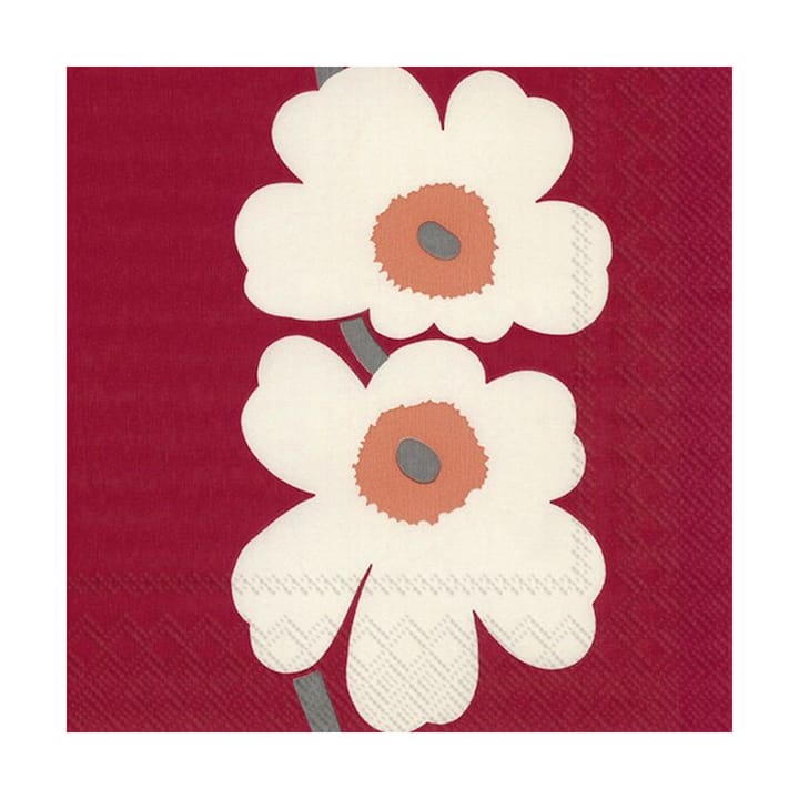 Tovagliolo anniversario 60 anni Unikko 33x33 cm 20 pezzi, Rosso Marimekko