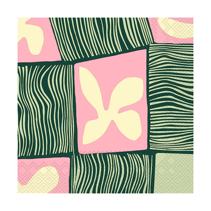 Tovagliolo Korkeuksissa 33x33 cm confezione da 20, Rosa-Verde Marimekko