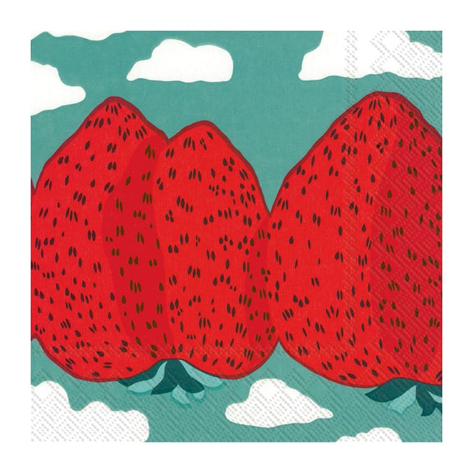 Tovagliolo Mansikkavuoret 33x33 cm confezione da 20 - Rosso - Marimekko