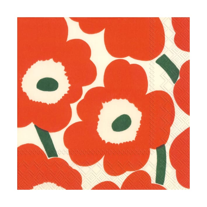 Tovagliolo Unikko 33x33 cm confezione da 20 - Arancione/Verde - Marimekko