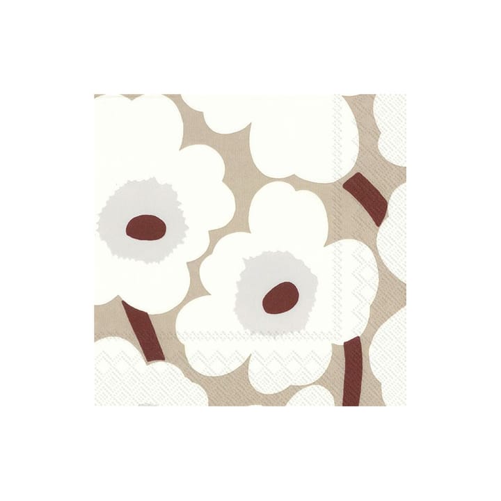 Tovagliolo Unikko 33x33 cm confezione da 20 - bianco - lino - Marimekko