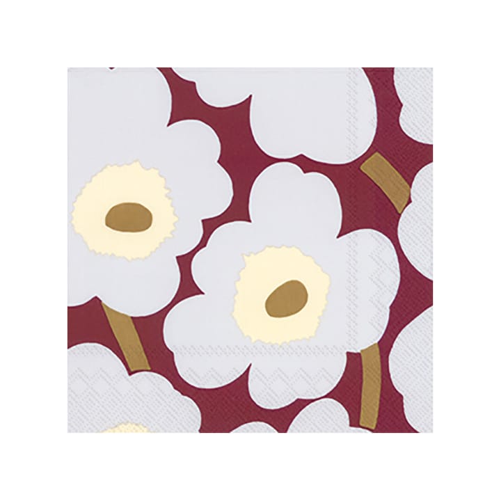 Tovagliolo Unikko 33x33 cm confezione da 20 - bordeaux  - Marimekko