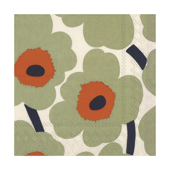 Tovagliolo Unikko 33x33 cm confezione da 20 - Crema-arancio - Marimekko