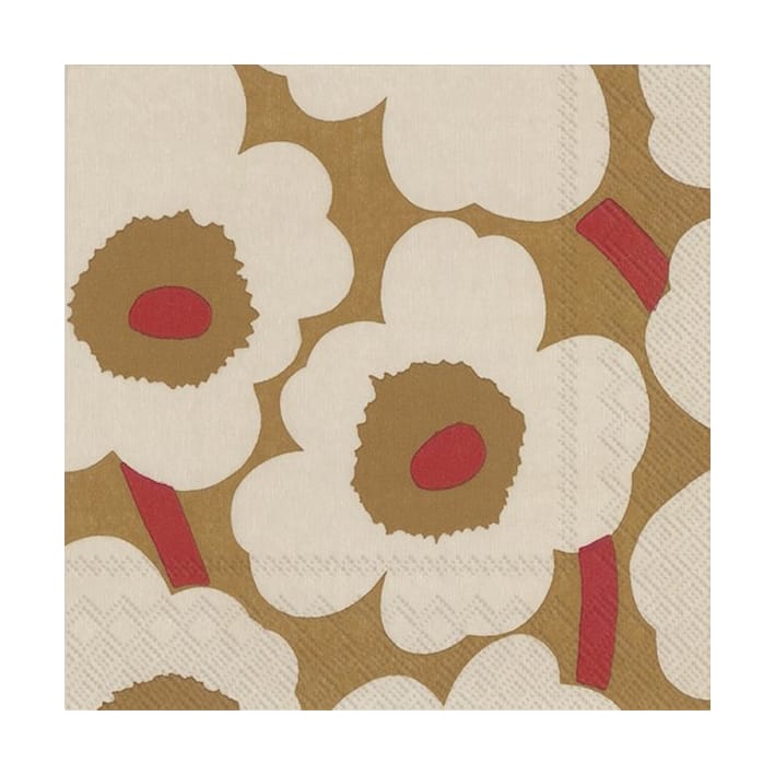 Tovagliolo Unikko 33x33 cm confezione da 20 - Dark cream-red - Marimekko