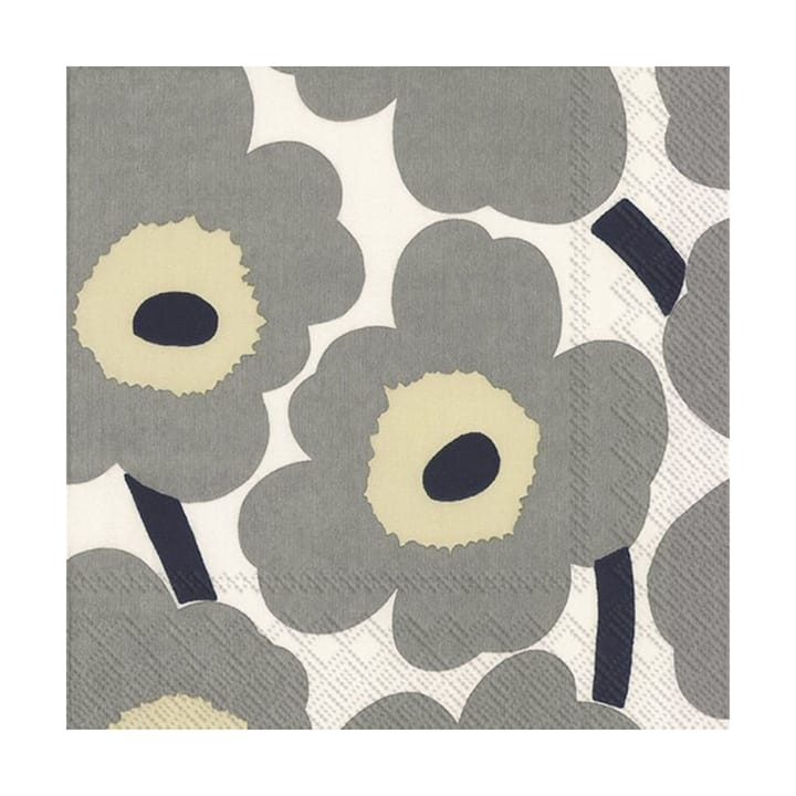 Tovagliolo Unikko 33x33 cm confezione da 20, Grigio-bianco Marimekko