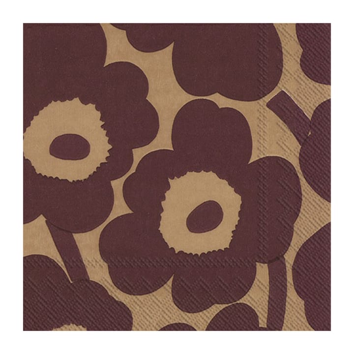 Tovagliolo Unikko 33x33 cm confezione da 20 - Linen-bordeaux - Marimekko