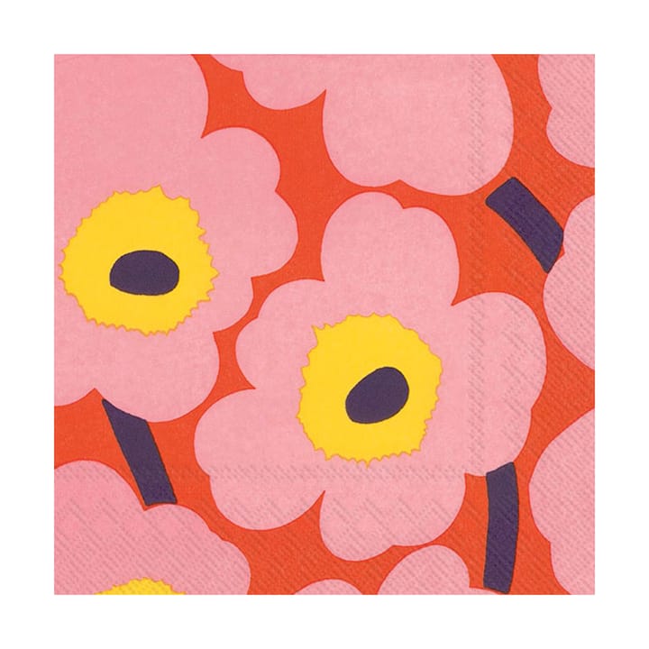 Tovagliolo Unikko 33x33 cm confezione da 20 - Rosa-arancio - Marimekko