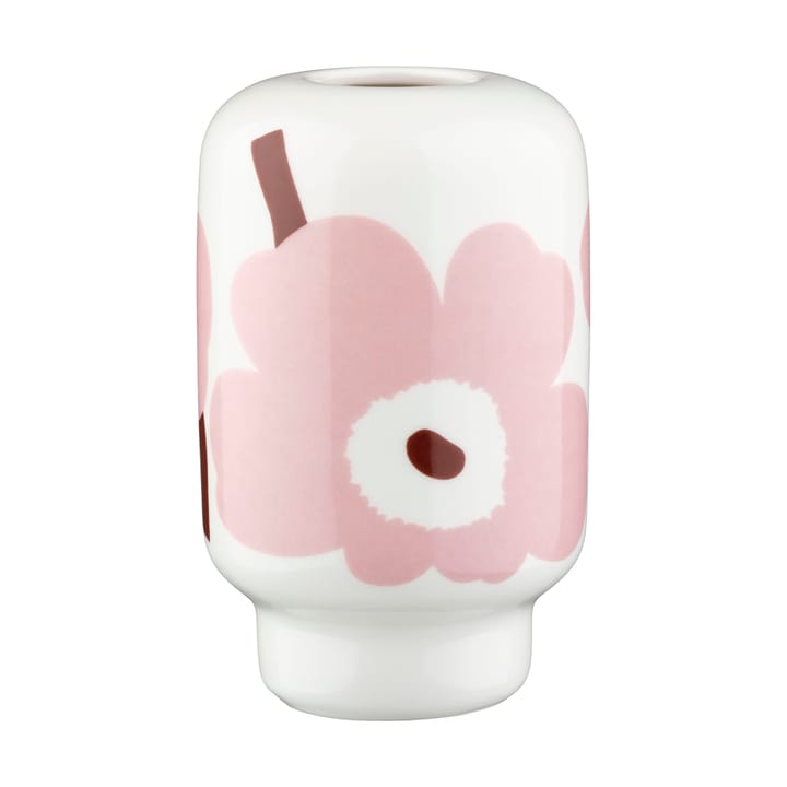 Vaso Unikko 14 cm - Bianco-rosa chiaro-chestnut - Marimekko