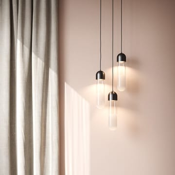 Lampadario Firefly - nero, vetro/paralume in vetro smerigliato - Mater