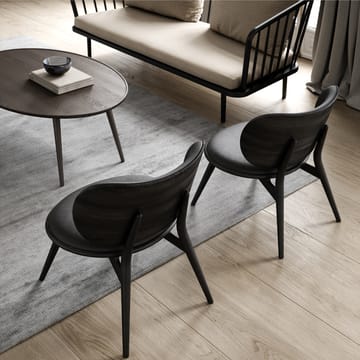 Sedia lounge The Lounge Chair - Pelle nera, struttura grigio sirka - Mater