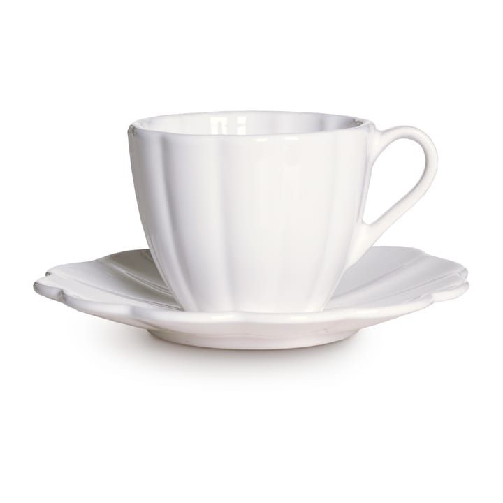 Tazza con piattino Oyster, 25 cl - Bianco - Mateus