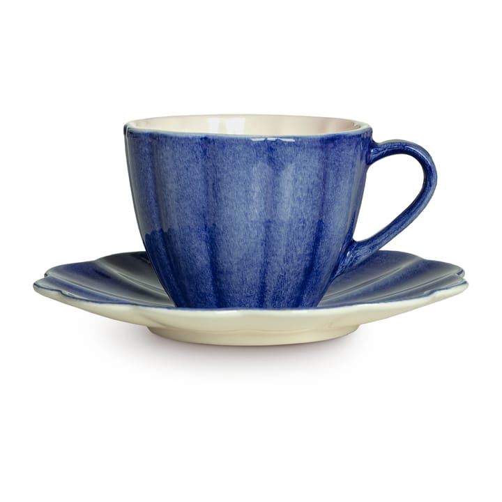 Tazza con piattino Oyster, 25 cl - Blu - Mateus