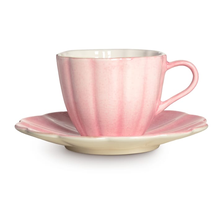 Tazza con piattino Oyster, 25 cl - Rosa chiaro - Mateus