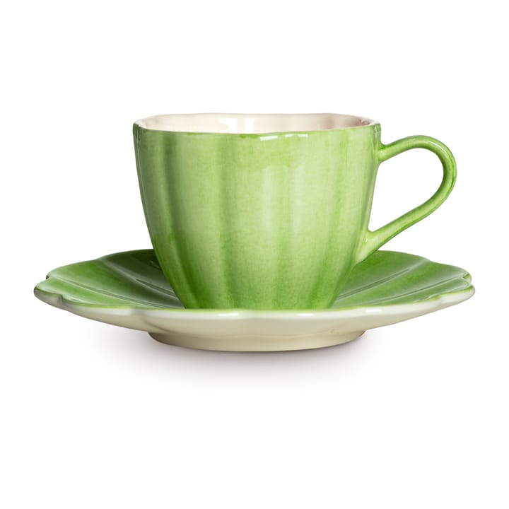 Tazza con piattino Oyster, 25 cl - Verde - Mateus