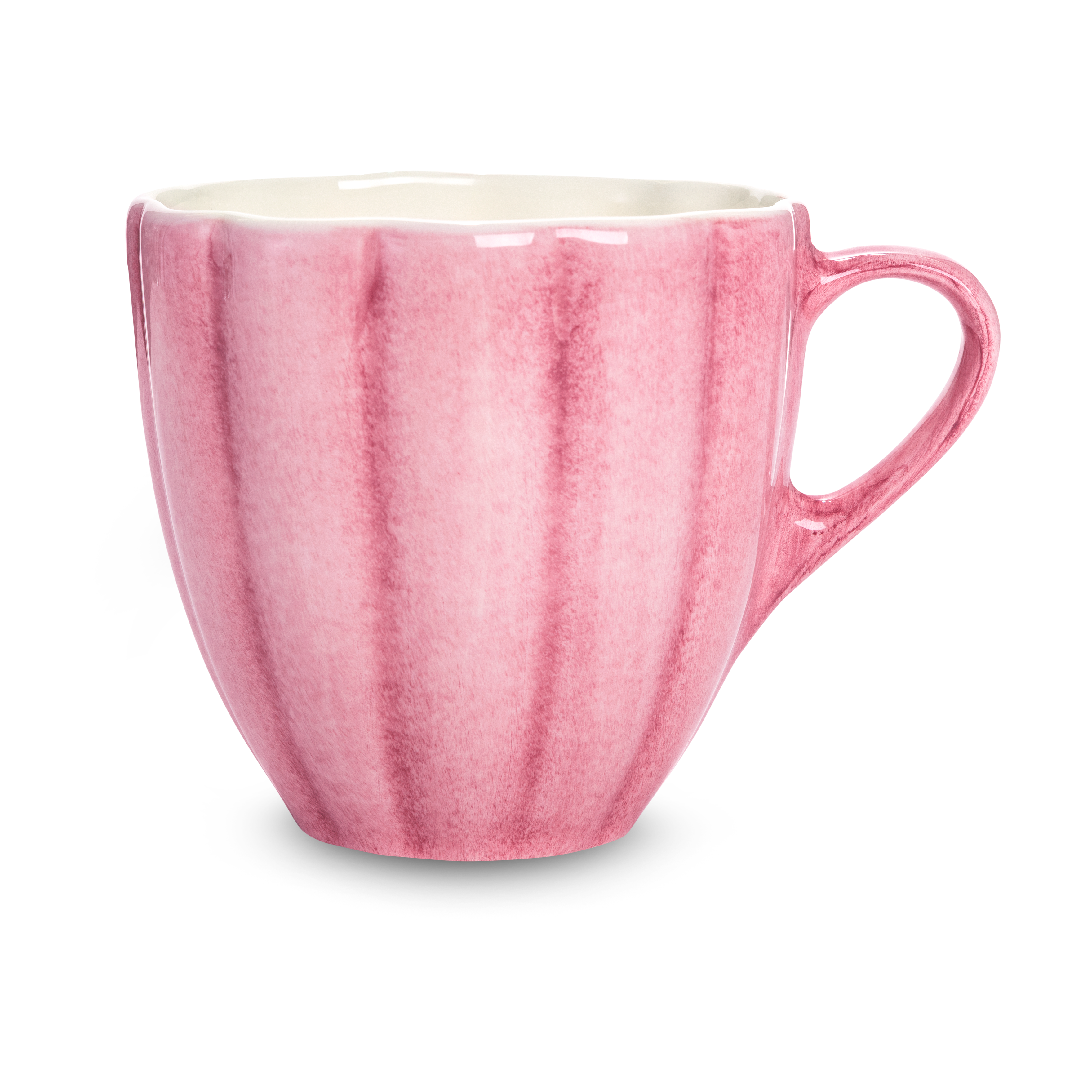 Tazza vetro Marte grande manico rosa (6pz)