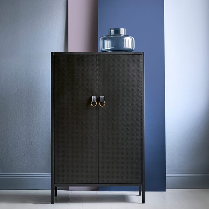 Credenza Francis, nero, pelle nera Maze