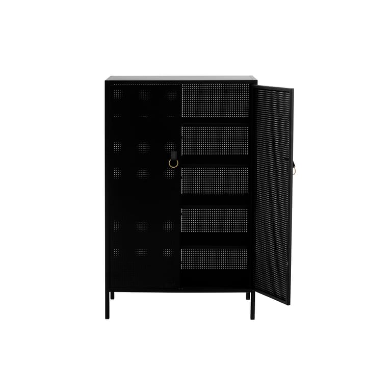 Credenza Francis, nero, pelle nera Maze