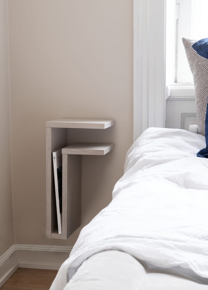 Mensola da parete F-Shelf in rovere bianco, Mensola a destra Maze