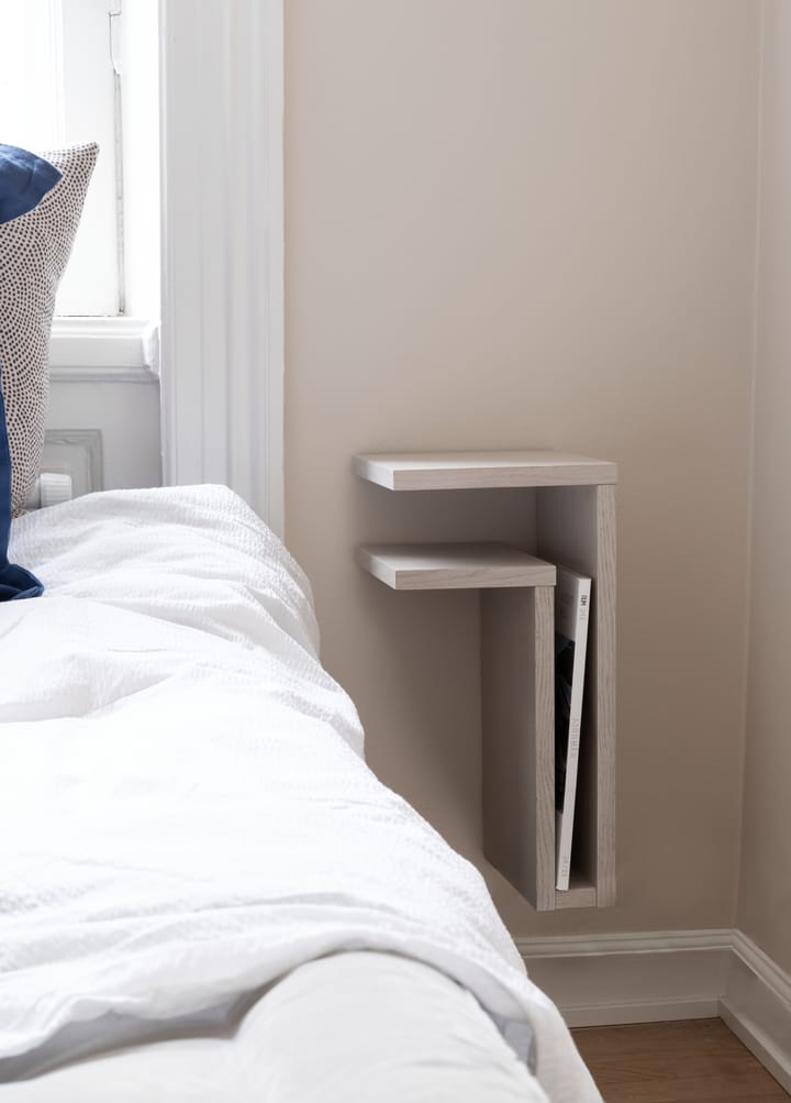 Mensola da parete F-Shelf in rovere bianco, Mensola a sinistra Maze