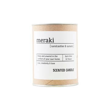 Candela profumata vetro marrone Meraki 12 ore  - sandcastles & sunsets - Meraki