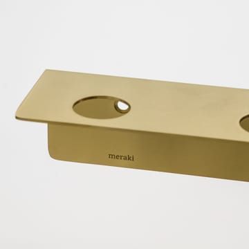 Mensola Meraki con portabottiglie e gancio - Ottone spazzolato - Meraki