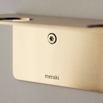 Mensola Meraki con portabottiglie e gancio - Ottone spazzolato - Meraki