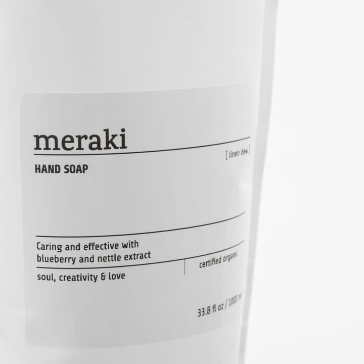 Ricarica di sapone per le mani Meraki 1000 ml, Rugiada di lino Meraki