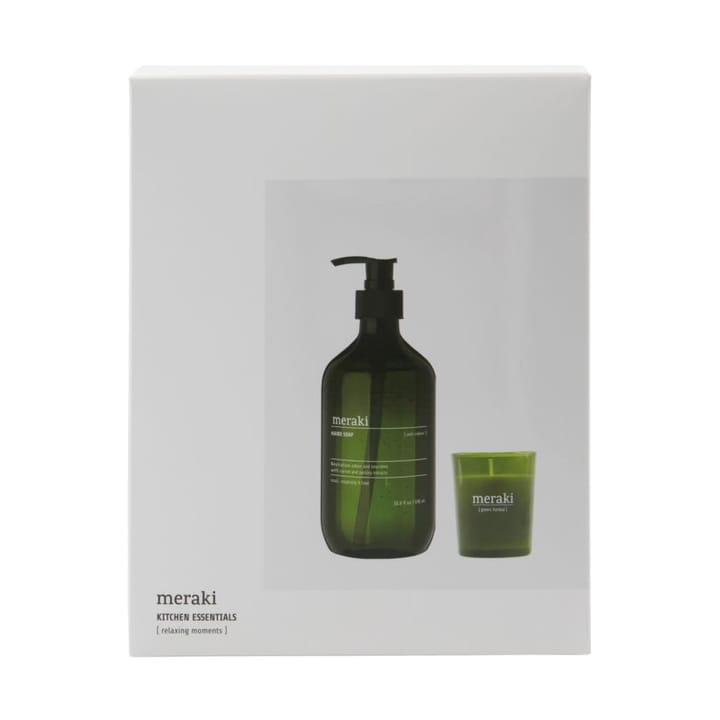 Set regalo Meraki sapone liquido e candela profumata, Anti-odore green herbal Meraki