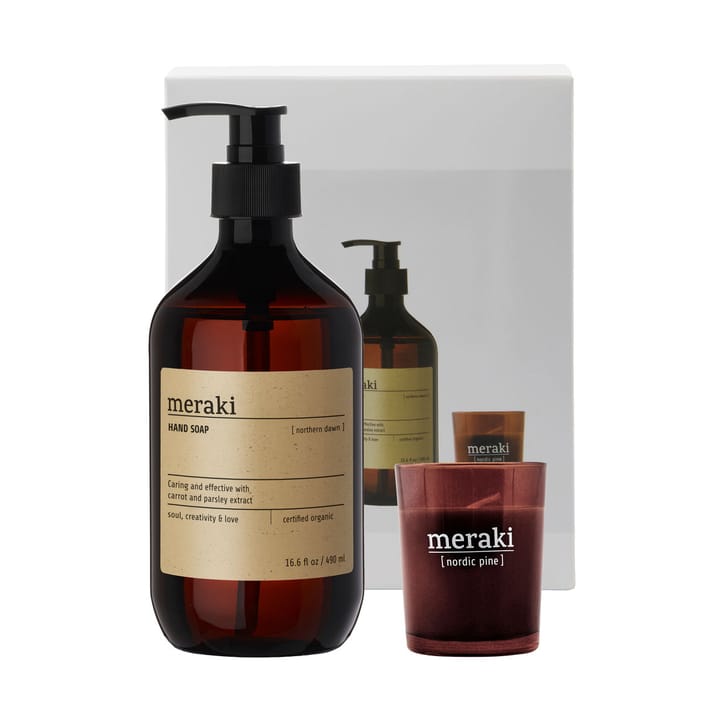 Set regalo Meraki sapone liquido e candela profumata, Northern dawn-pino nordico Meraki