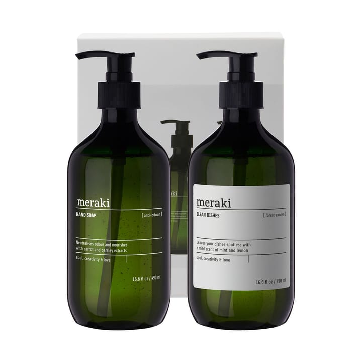 Set regalo Meraki sapone per mani e detersivo per piatti - Anti-odore forest garden - Meraki