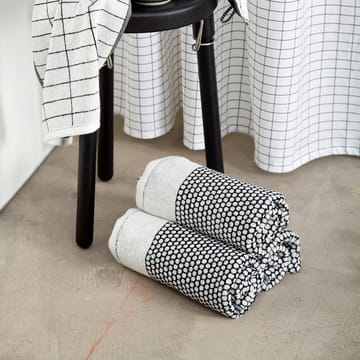 Asciugamani Grid 50x100 cm - nero-bianco sporco - Mette Ditmer