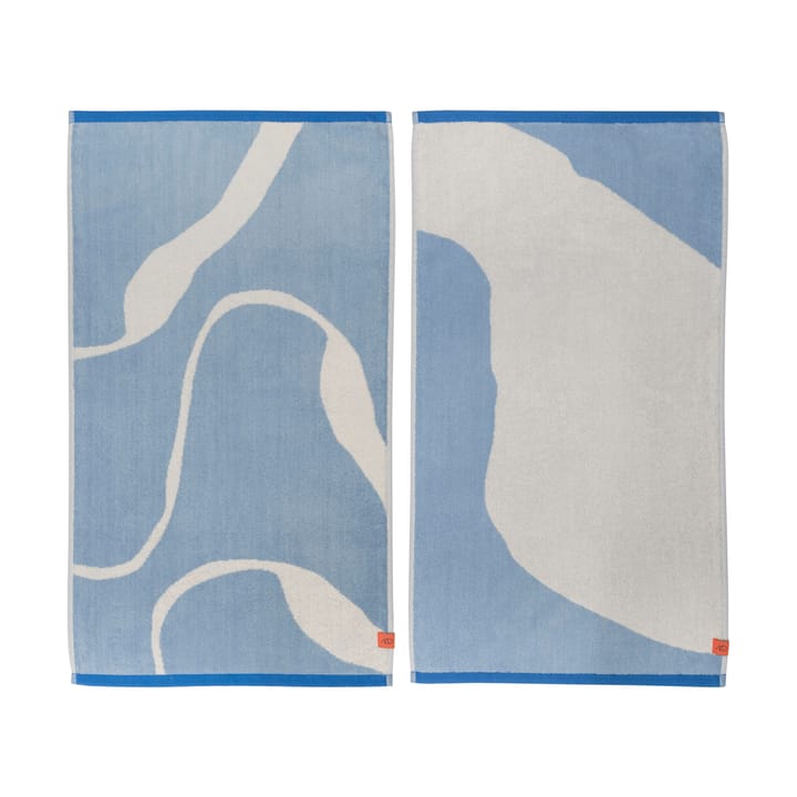 Asciugamano Nova Arte 50x90 cm, confezione da 2 - Azzurro, bianco sporco - Mette Ditmer