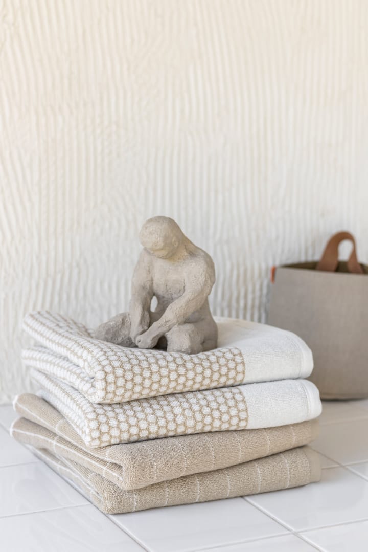 Asciugamano ospiti Tile Stone 38x60 cm, confezione da 2 - Sand-off white - Mette Ditmer