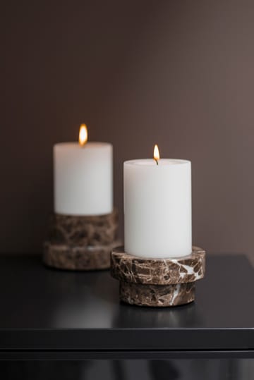 Portacandela Marble per candele a blocco 5 cm - Marrone - Mette Ditmer