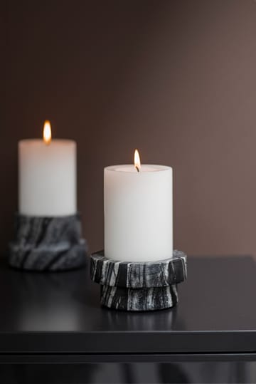 Portacandela Marble per candele a blocco 5 cm - Nero, grigio - Mette Ditmer