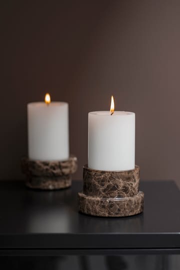 Portacandela Marble per candele a blocco 6,5 cm - Marrone - Mette Ditmer