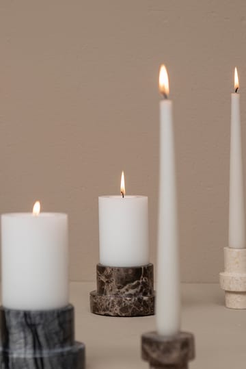 Portacandela Marble per candele a blocco 6,5 cm - Marrone - Mette Ditmer