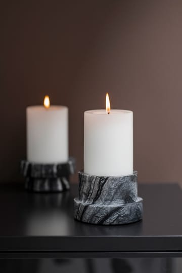 Portacandela Marble per candele a blocco 6,5 cm - Nero, grigio - Mette Ditmer