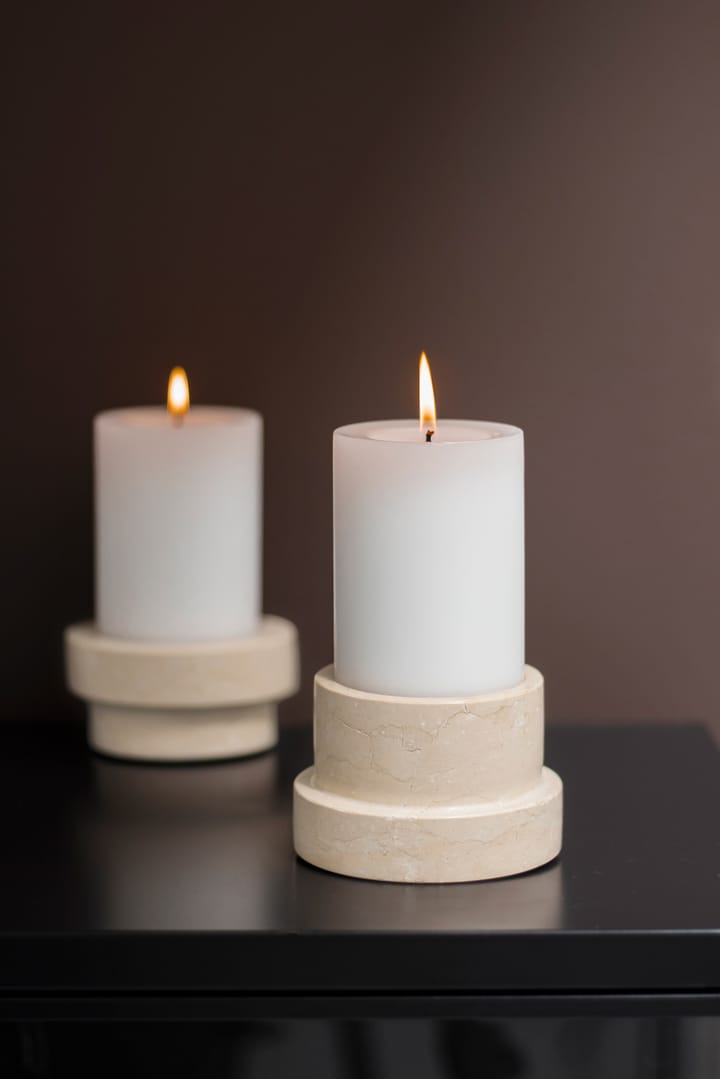 Portacandela Marble per candele a blocco 6,5 cm - Sabbia - Mette Ditmer