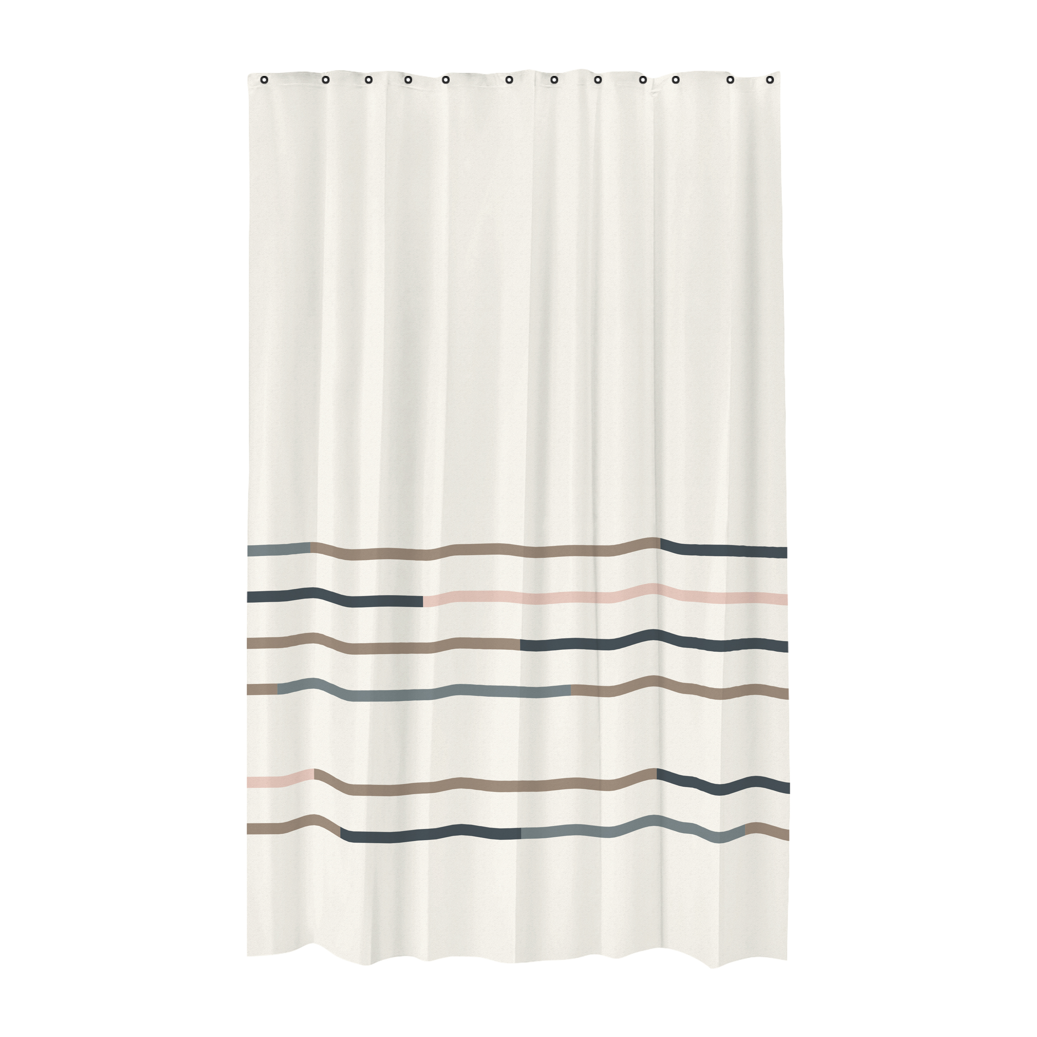 Tenda per doccia Chambray Striped di Ferm Living - grigio nero