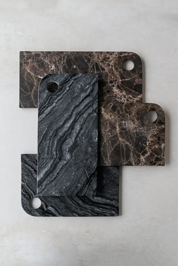 Vassoio da servizio Marble grande 18x38 cm - Nero-grigio - Mette Ditmer