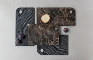 Vassoio da servizio Marble grande 18x38 cm - Nero-grigio - Mette Ditmer