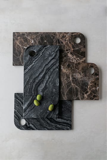 Vassoio da servizio Marble medio 20x30 cm - Nero-grigio - Mette Ditmer