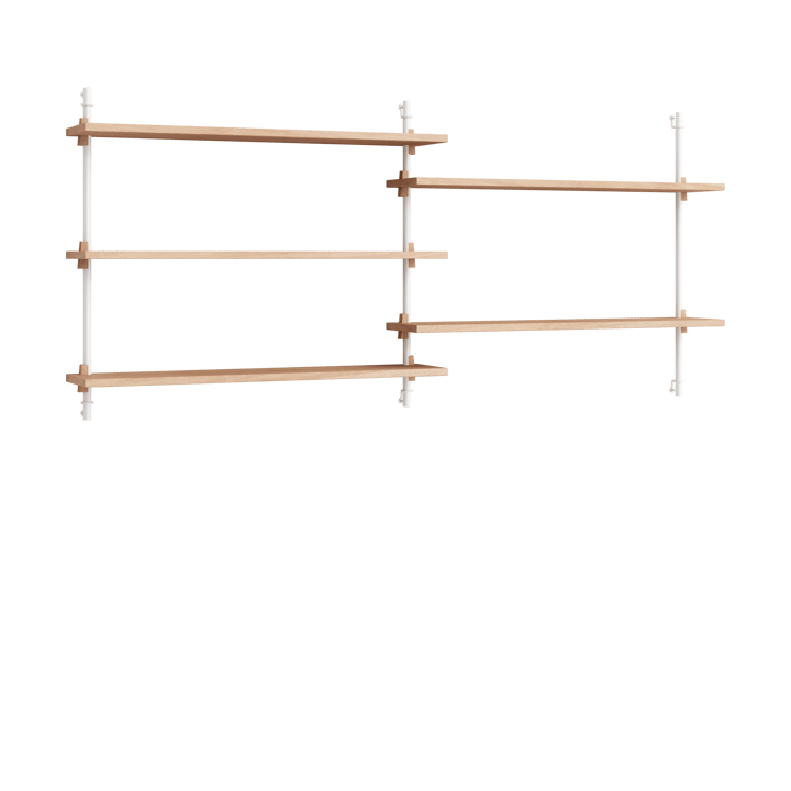 Scaffalatura da parete Moebe ws.65.2.B - Rovere, bianco - MOEBE