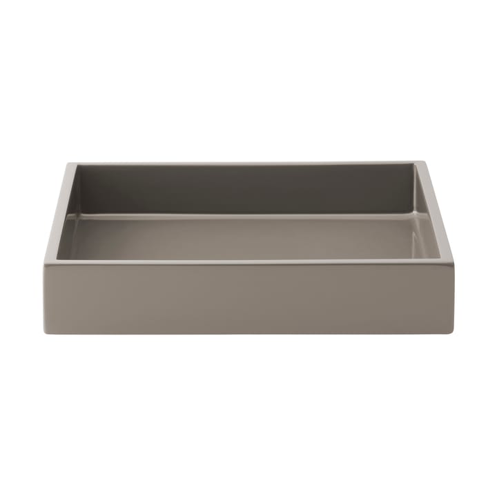 Vassoio decorativo laccato Lux 19x19x3,5 cm - Grigio scuro - Mojoo